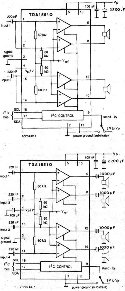  Duas configurações possíveis para o TDA1551. 