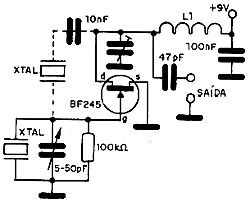 Oscilador para o terceiro sobretom até 50 MHz. 