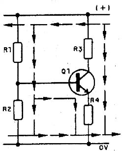 Correntes num circuito eletrônico. 