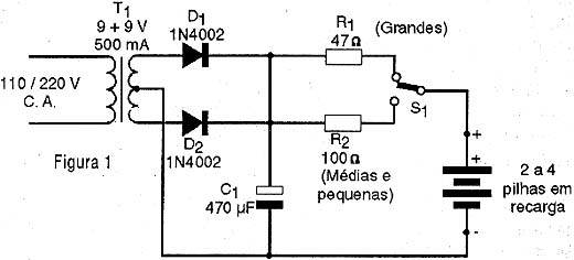 Diagrama completo do reativador de pilhas 