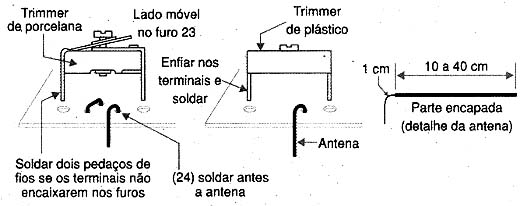 Soldando o trimmer. 