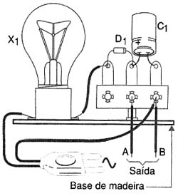 Montagem da fonte numa ponte de terminais. 