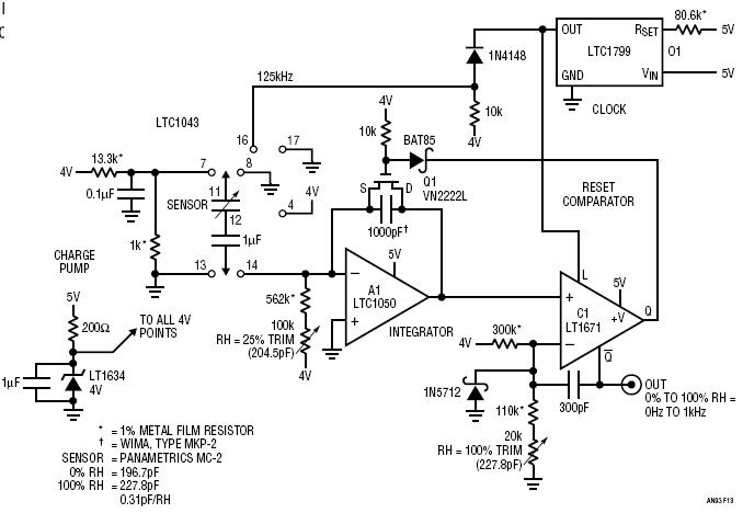 Circuito para o sensor capacitivo. 