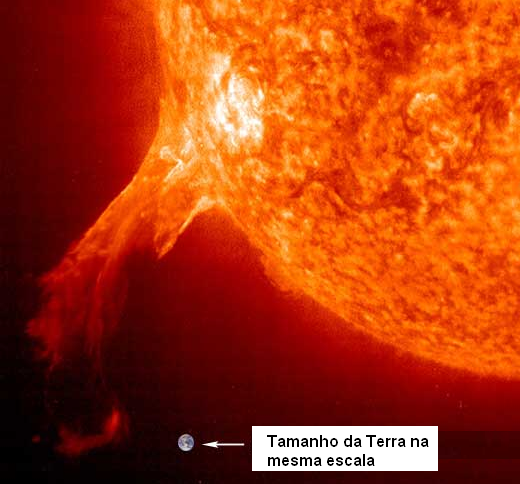 Figura 2 - Uma protuberância solar - foto NASA 