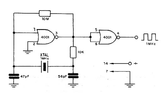  Oscilador CMOS de 1 MHz a Cristal 