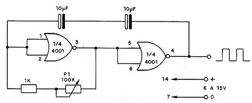  Oscilador Lento CMOS - 4001 