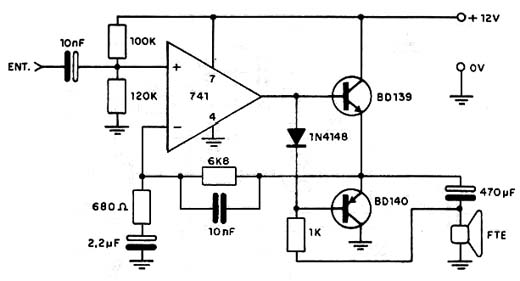  Amplificador de Áudio Com o 741 