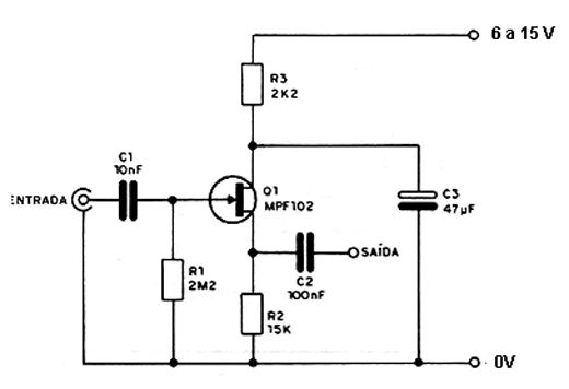  Pré-Amplificador com FET 