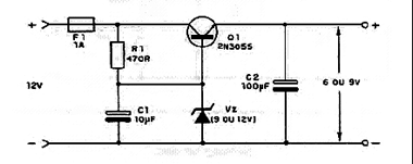  Conversor de 12 Para 9 V ou 6 V 