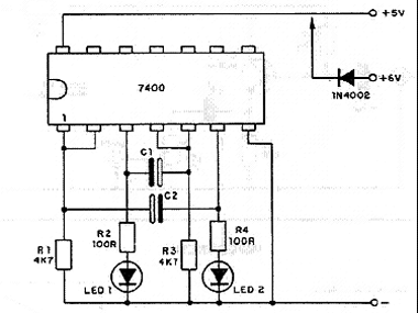  Pisca-Pisca TTL 7400. 