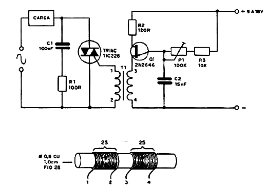  Controle de Potência com TRIAC e UJT 