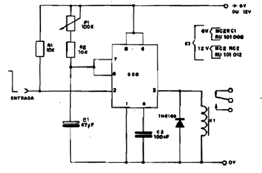  Relé Monoestável 555 