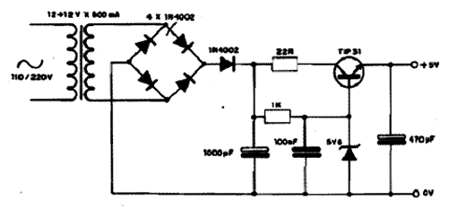  Fonte de 5 V x 500 mA 