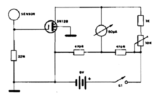  Eletroscópio com MOSFET 3N128 