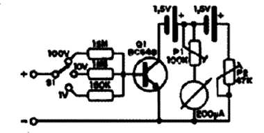  Simples Voltímetro de Corrente Contínua 