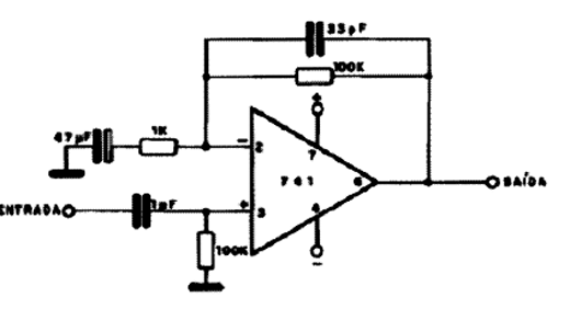  Amplificador com Ganho 100 - 741 