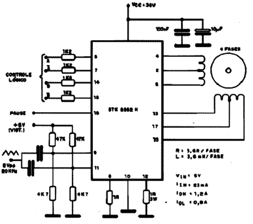  Controle de Motor de Passo - STK6982H 