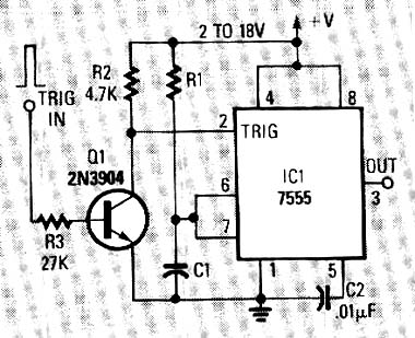  Monoestável com Disparo por Pulso Positivo do 7555 