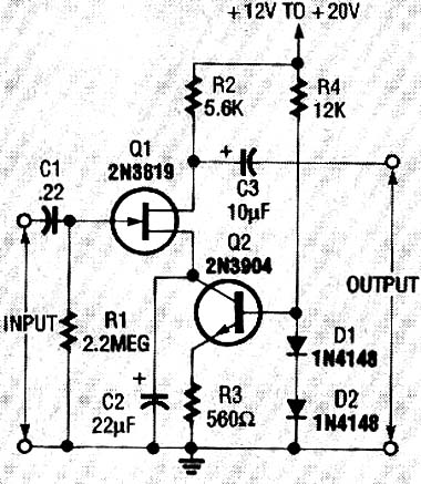  Pré-amplificador de Fonte Comum com JFET 