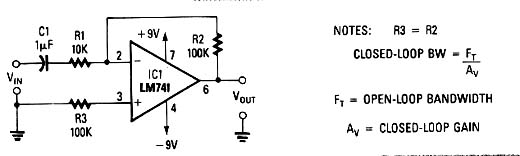  Amplificador Inversor com Ganho 10 - 741 