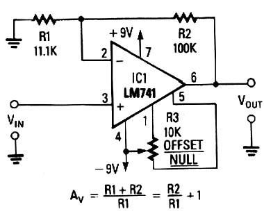  Amplificador Não Inversor com o 741 