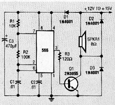 Oscilador de Potência de 800 Hz com o 555
