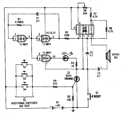 Diagrama elétrico do alarme 