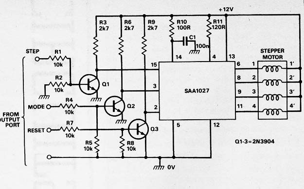 Interface Controle Motor de Passo SAA1027
