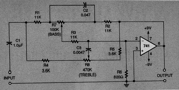  controle  ativo de tom com o 741
