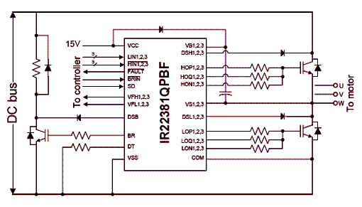 Figura 1 - Circuito de controle para motores AC trifásicos de alta tensão. 