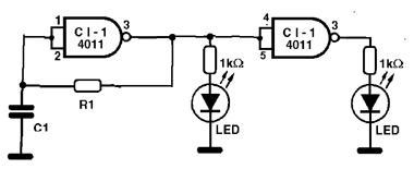  Pisca LED Alternado com o 4011 