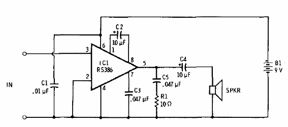  Amplificador de 250 mW LM386
