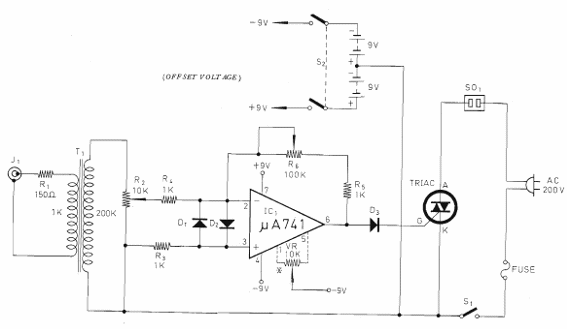  Luz Rítmica com o 741 e Triac 
