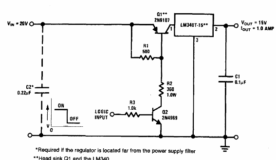  Fonte de 15 V com 1 A e Shutdown LM340 
