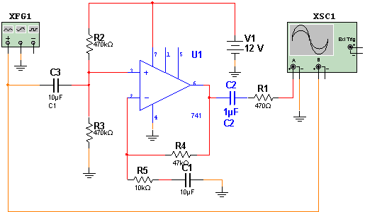  Amplificador Linear até 100 kHz com o 741 