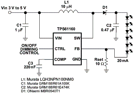 Circuito para 6 LEDS. 