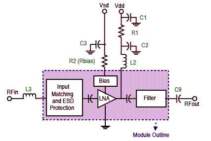 Parte do circuito onde o ALM-1412 é utilizado. 