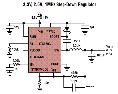 Figura 1 - Circuito de aplicação do LTC3603.
