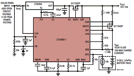 Figura 1 - Carregador de bateria com o LTC4000-1 