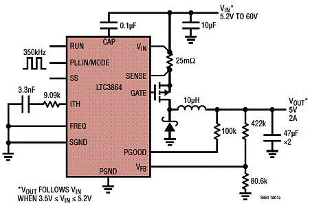 Figura 1 - Circuito de aplicação do LTC3864 