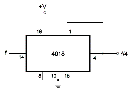  Divisor Contador Até 4 com o 4018 CMOS
