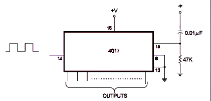  Reset ao Ligar Para o 4017
