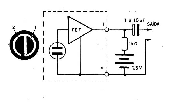 Ligação do Microfone de Eletreto
