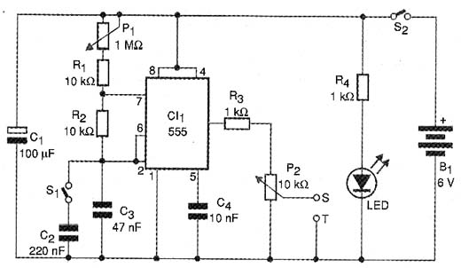 Diagrama elétrico do injetor de sinais. 