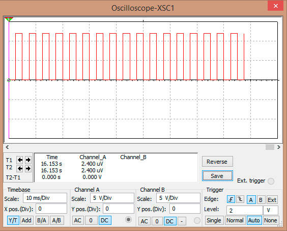 Teste com o osciloscópio
