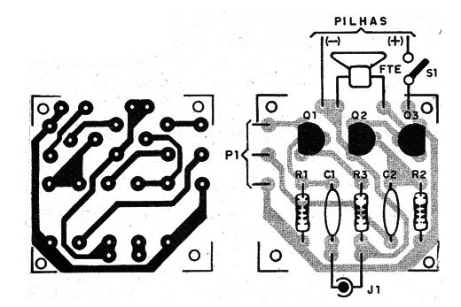    Figura 5 – Placa de circuito impresso para a versão com transistores
