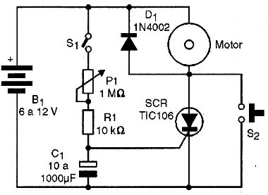 Circuito de tempo para motor.