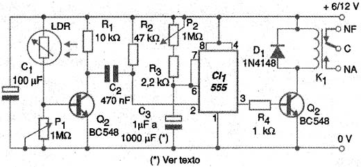 Diagrama   elétrico do controle remoto temporizado. 