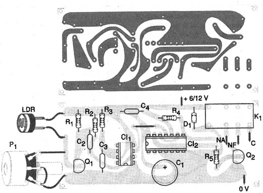 Placa de   circuito impresso do controle remoto biestável. 