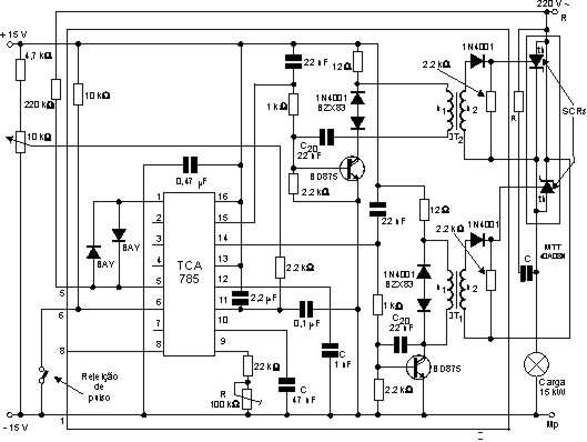 Controle de onda completa com SCR. 